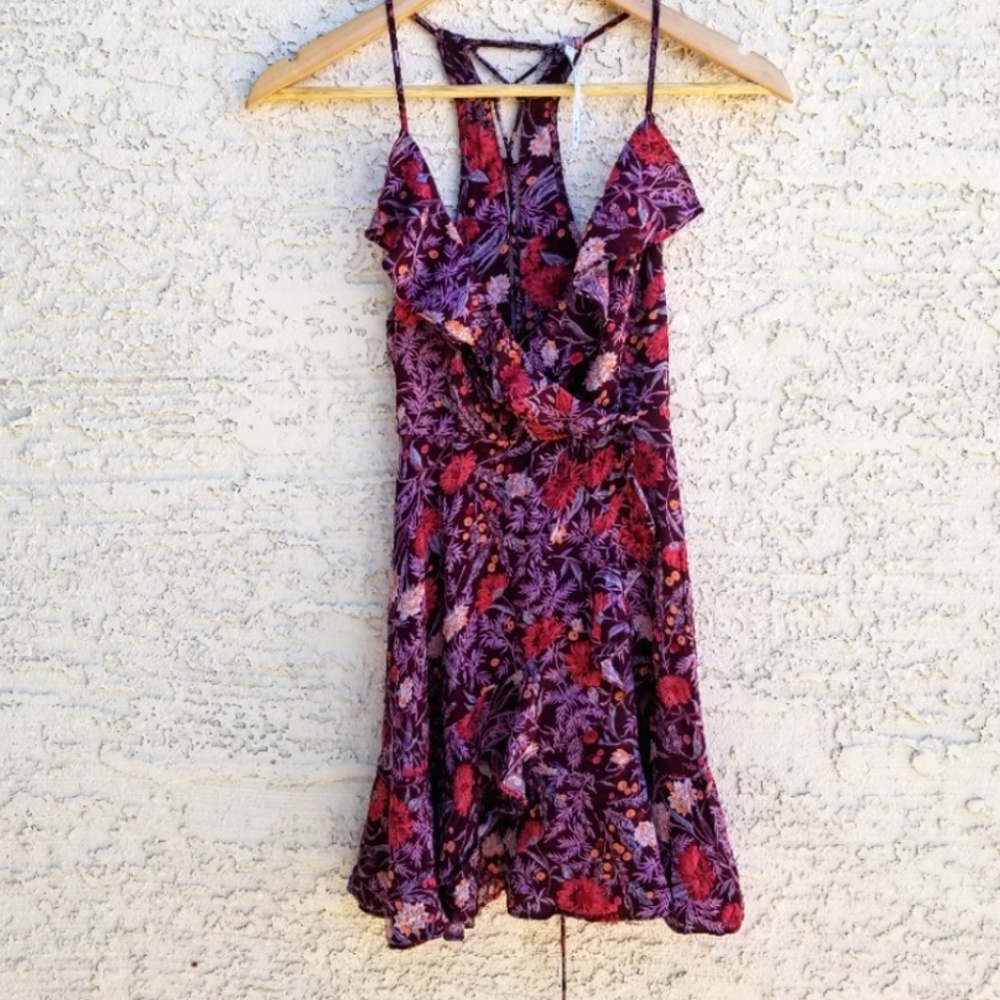Kimchi Blue Floral Ruffle Wrap Mini Dress - Picture 5 of 6